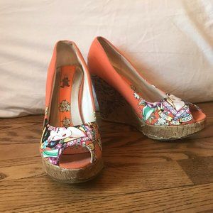 Ed Hardy Orange wedges